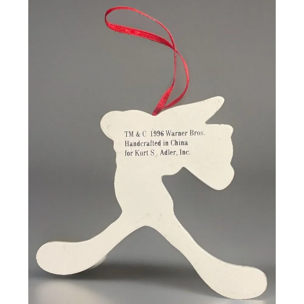 Vintage✨ Kurt Adler Wood Looney Tunes Bugs Bunny Baseball Ornament 1996‎